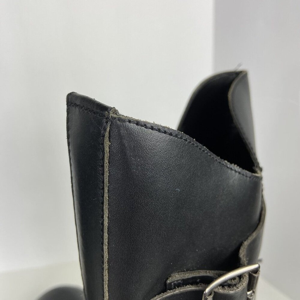 Vtg Leather Motorcycle Buckle Boots Sz 8 & 8.5 Made In Brazil Amazonas Goth Punk - Picture 7 of 14